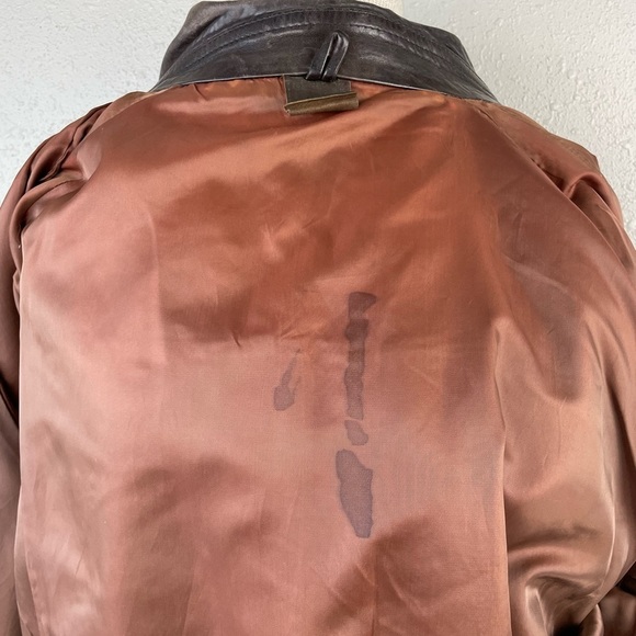 Ethiopian Two Tone Brown Leather Jacket Size XL - Picture 11 of 11